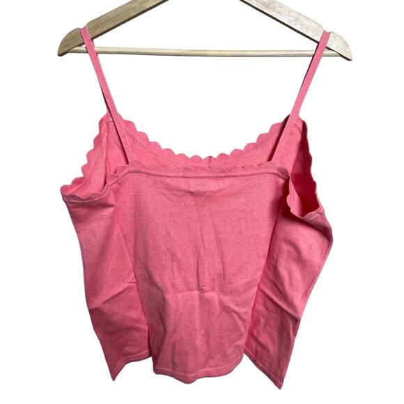 J. Crew NWT Factory Women’s Scalloped Top Shell Coral Size XL - Picture 2 of 5